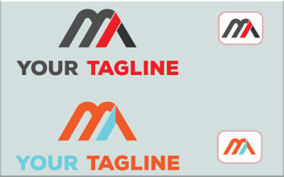Design de logotipo criativo da carta MA