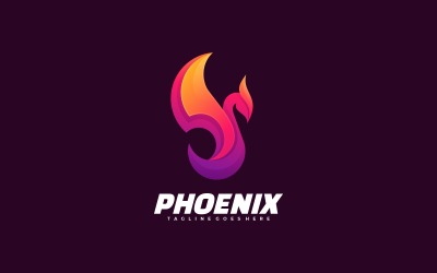 Vector Phoenix Gradiënt Kleurrijk Logo