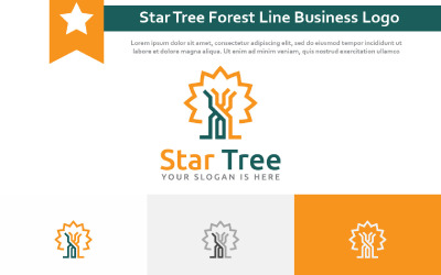 Звездное Дерево Лесу Природа Простая Линия Бизнеса Логотип