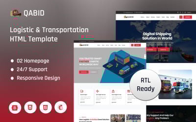 Qabid - Logistic &amp;amp; Transportation  Landing Page Template