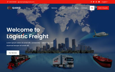 Qabid – Šablona vstupní stránky logistiky a dopravy