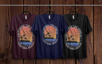 Los Angeles California Beach T-Shirt Grafik Logosu