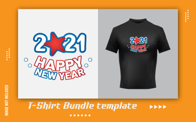 Modèle d&amp;#39;autocollant de t-shirt du nouvel an 2021
