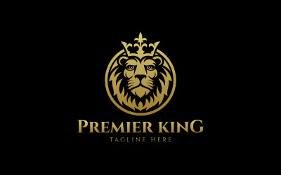 Modello di progettazione del logo Premier King-Leone
