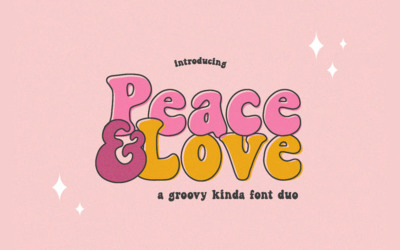 Frieden und Liebe Schriftart Anzeigeschrift