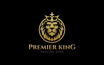 Plantilla de diseño de logotipo Premier King-Lion