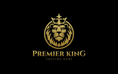 Premier King-Lion-Logo-Designvorlage