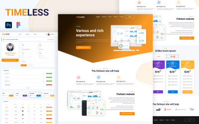 Шаблон пользовательского интерфейса Timeless Web Design для Figma и Photoshop