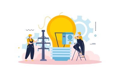 Electricity And Lighting Flat Background 201140263 Vector Illustration Concept