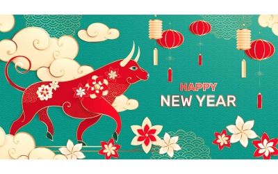 Китайский Новый год композиция 2 201230914 векторные иллюстрации концепции