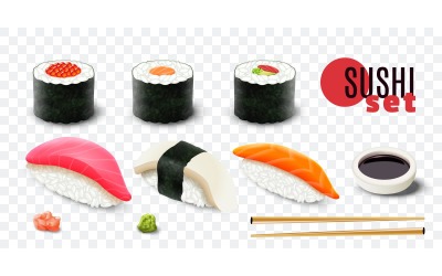 Conjunto de sushi realista 200900701 Concepto de ilustración vectorial