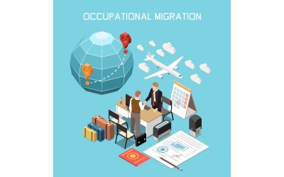 Population Mobility Migration Displacement Isometric 200910928 Vector Illustration Concept