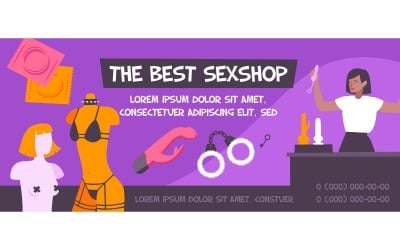 Sex Shop Banner 191250705 Conceito de ilustração vetorial