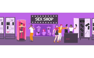 Sex Shop Illustration Flat-01 191150744 Conceito de ilustração vetorial