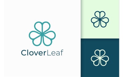 Clover Logo in Line and Love Shape