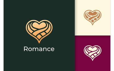 Logotipo de amor de lujo representan romance