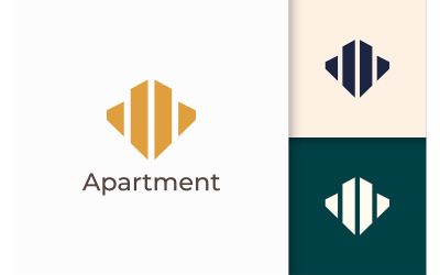 Logotipo de apartamento o edificio