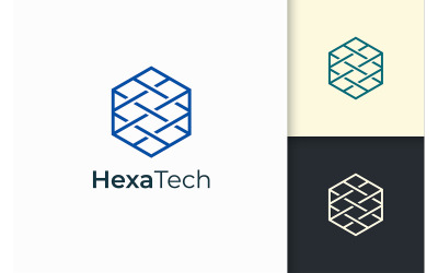 Logotipo de tecnología en color azul