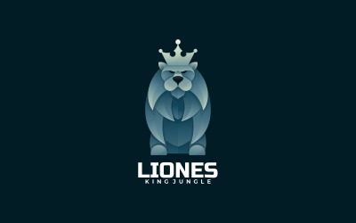 Modèle de logo vectoriel Lion dégradé