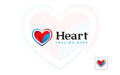 Modelo de vetor de design de logotipo e coração e símbolo de amor