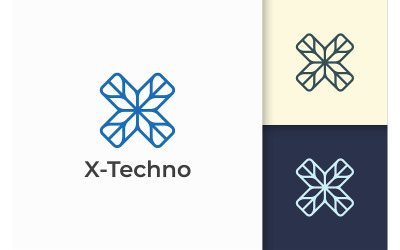 Modern Letter X-logo voor Tech Company