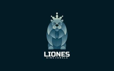 Vector Lion Gradient Logotyp mall