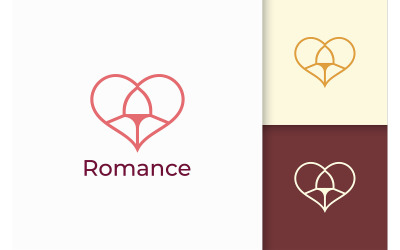 El logotipo de amor simple representa la relación