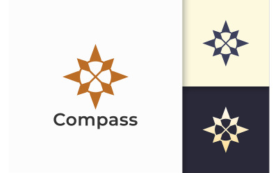 Kompass-Logo im modernen und luxuriösen Stil repräsentieren Tour