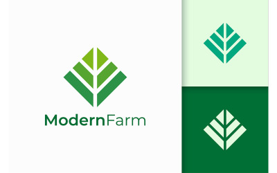 Logotipo de agricultura o agricultura moderno y minimalista