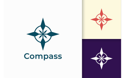 Logotipo de brújula para viaje y supervivencia