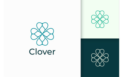 Logotipo de Clover o Patrick en forma de línea y amor