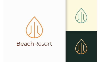 Modern logotyp för fastigheter eller lägenhet vid vattnet
