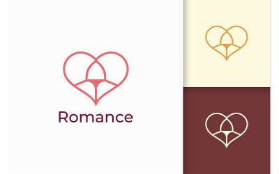 Proste logo miłości reprezentuje związek