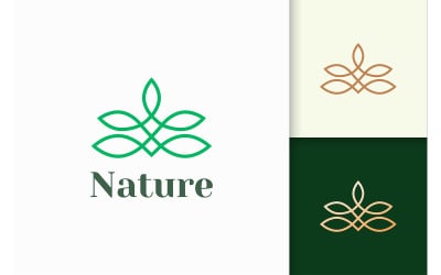 Flower Logo in Luxury Represent Health and Beauty