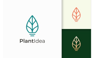 Lampadina e il logo della foglia rappresentano l&amp;#39;innovazione