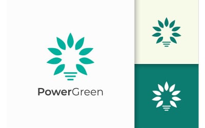Light Bulb and Leaf Logo in Modern Represent Inspiration