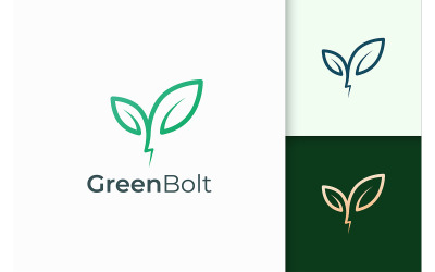 Plant en Lightning-logo in eenvoudige en moderne vorm