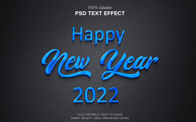Modrá 2022 styl textového efektu psd