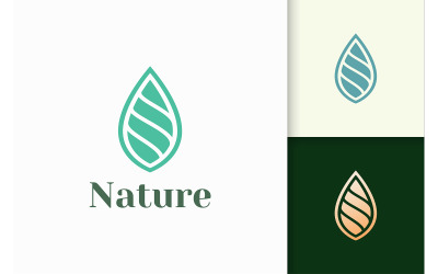 Schoonheid of gezondheid Logo sjabloon in eenvoudige bladvorm