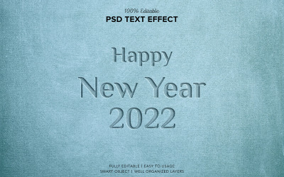 Šťastný nový rok 2022 upravitelný textový efekt