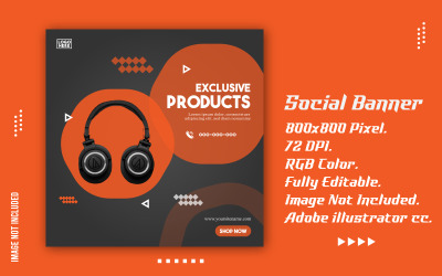 Banner de vector promocional de redes sociales