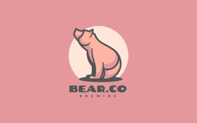 Bear Simple Mascot Logo stílus