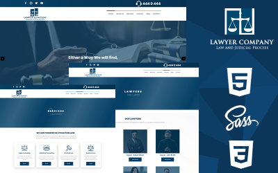 Lawyer Company HTML5 - CSS3 - Тема веб-сайт шаблон