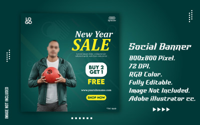 Modello di banner di vendita promozionale di Capodanno