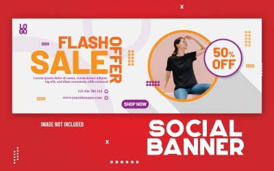 Modello di banner di vendita promozionale di vendita flash di vendita vettoriale