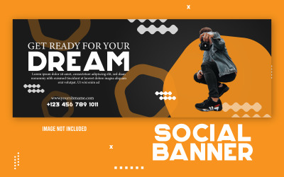 Modello di banner promozionale per annunci di fotografia digitale