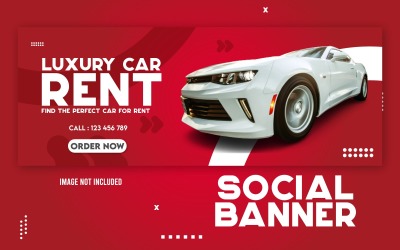 Modelo de banner promocional da web para aluguel de carros