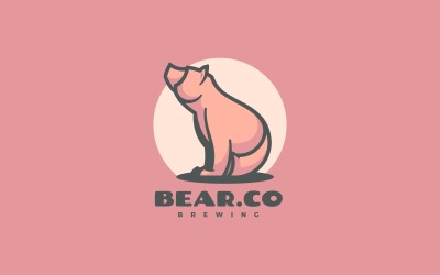 Orso semplice mascotte in stile logo