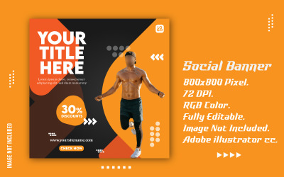 Sportschool Advertenties Promotionele Social Media Banner