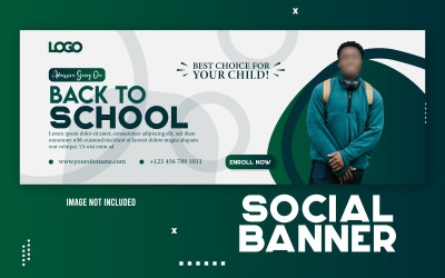 Szablon banera internetowego Powrót do szkoły